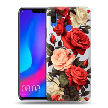 Пластиковый чехол на Huawei Nova 3 с принтом Розы