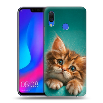 Пластиковый чехол на Huawei Nova 3 с принтом котенок