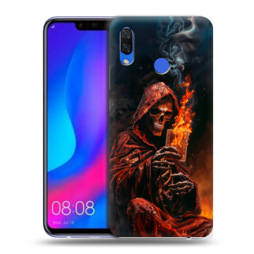 Пластиковый чехол на Huawei Nova 3 с принтом Скелет и карты