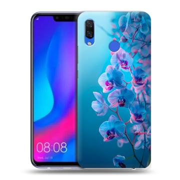 Пластиковый чехол на Huawei Nova 3 с принтом голубые орхидеи Пластиковый чехол на Huawei Nova 3 с принтом голубые орхидеи