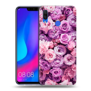 Пластиковый чехол на Huawei Nova 3 с принтом лавандовые розы