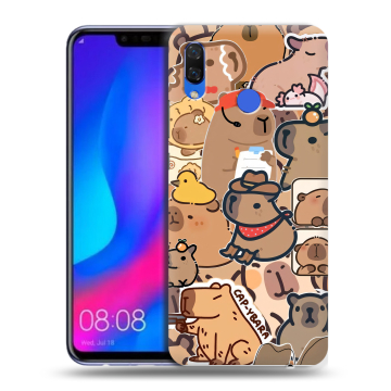 Пластиковый чехол на Huawei Nova 3 с принтом капибара Пластиковый чехол на Huawei Nova 3 с принтом капибара