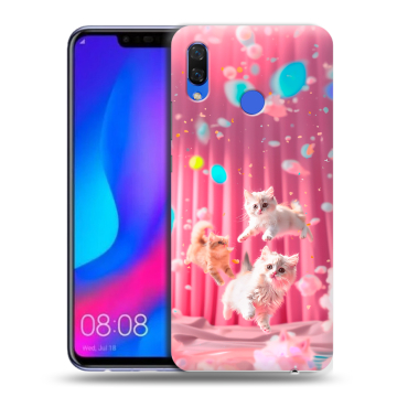 Пластиковый чехол на Huawei Nova 3 с принтом милые котики