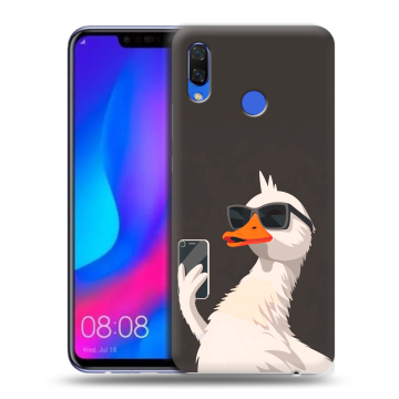 Пластиковый чехол на Huawei Nova 3 с принтом утка в очках