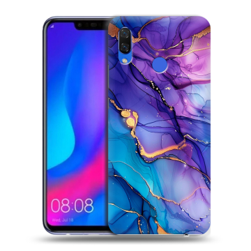 Пластиковый чехол на Huawei Nova 3 с принтом синий мрамор Пластиковый чехол на Huawei Nova 3 с принтом синий мрамор
