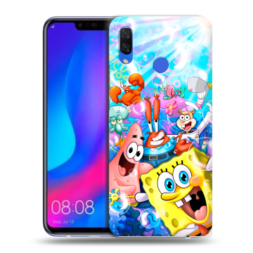 Пластиковый чехол на Huawei Nova 3 с принтом спанчбоб спанч боб