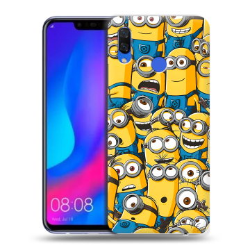 Пластиковый чехол на Huawei Nova 3 с принтом Миньоны
