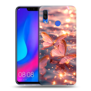 Пластиковый чехол на Huawei Nova 3 с принтом бабочки розовые Пластиковый чехол на Huawei Nova 3 с принтом бабочки розовые