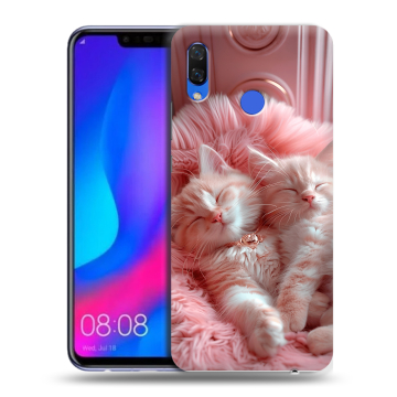 Пластиковый чехол на Huawei Nova 3 с принтом котята котики