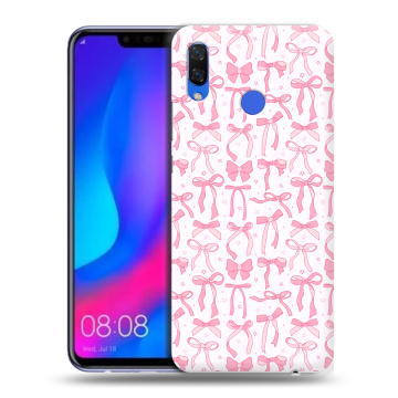 Пластиковый чехол на Huawei Nova 3 с принтом Розовые бантики Пластиковый чехол на Huawei Nova 3 с принтом Розовые бантики