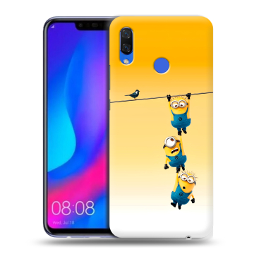 Пластиковый чехол на Huawei Nova 3 с принтом Миньоны
