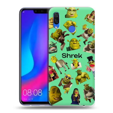 Пластиковый чехол на Huawei Nova 3 с принтом Шрек Shrek