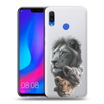 Пластиковый чехол на Huawei Nova 3 с принтом Львы Пластиковый чехол на Huawei Nova 3 с принтом Львы