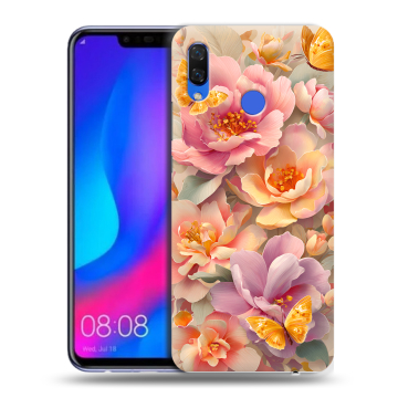 Пластиковый чехол на Huawei Nova 3 с принтом Цветы и бабочки Пластиковый чехол на Huawei Nova 3 с принтом Цветы и бабочки