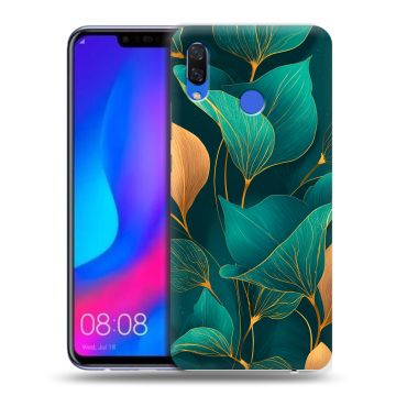 Пластиковый чехол на Huawei Nova 3 с принтом Листья и золото Пластиковый чехол на Huawei Nova 3 с принтом Листья и золото