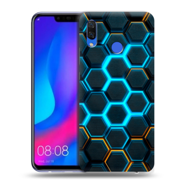 Пластиковый чехол на Huawei Nova 3 с принтом Неоновые соты Пластиковый чехол на Huawei Nova 3 с принтом Неоновые соты