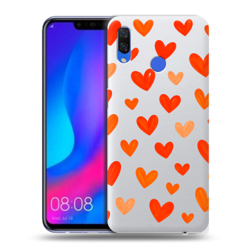 Пластиковый чехол на Huawei Nova 3 с принтом Сердечки Пластиковый чехол на Huawei Nova 3 с принтом Сердечки