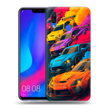 Пластиковый чехол на Huawei Nova 3 с принтом Тачки