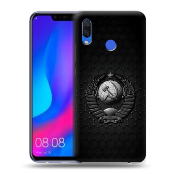 Пластиковый чехол на Huawei Nova 3 с принтом Герб Флаг СССР
