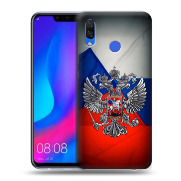 Пластиковый чехол на Huawei Nova 3 с принтом Флаг России Пластиковый чехол на Huawei Nova 3 с принтом Флаг России