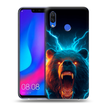 Пластиковый чехол на Huawei Nova 3 с принтом Медведь