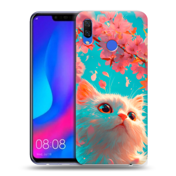 Пластиковый чехол на Huawei Nova 3 с принтом Красивый кот