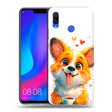 Пластиковый чехол на Huawei Nova 3 с принтом корги