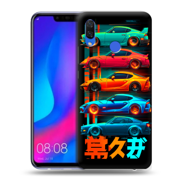 Пластиковый чехол на Huawei Nova 3 с принтом машины тачки