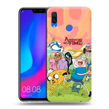 Пластиковый чехол на Huawei Nova 3 с принтом Adventure time Время приключений