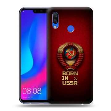 Пластиковый чехол на Huawei Nova 3 с принтом Флаг Герб СССР