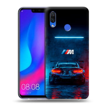 Пластиковый чехол на Huawei Nova 3 с принтом BMW БМВ