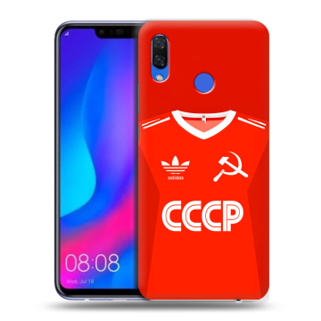 Пластиковый чехол на Huawei Nova 3 с принтом Флаг Герб СССР