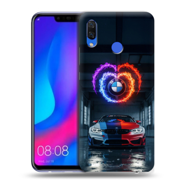 Пластиковый чехол на Huawei Nova 3 с принтом BMW БМВ