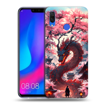Пластиковый чехол на Huawei Nova 3 с принтом Дракон Японский