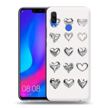 Пластиковый чехол на Huawei Nova 3 с принтом Y2K сердечки Пластиковый чехол на Huawei Nova 3 с принтом Y2K сердечки