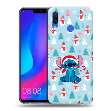 Пластиковый чехол на Huawei Nova 3 с принтом Стич Новый год