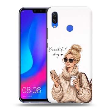 Пластиковый чехол на Huawei Nova 3 с принтом женский