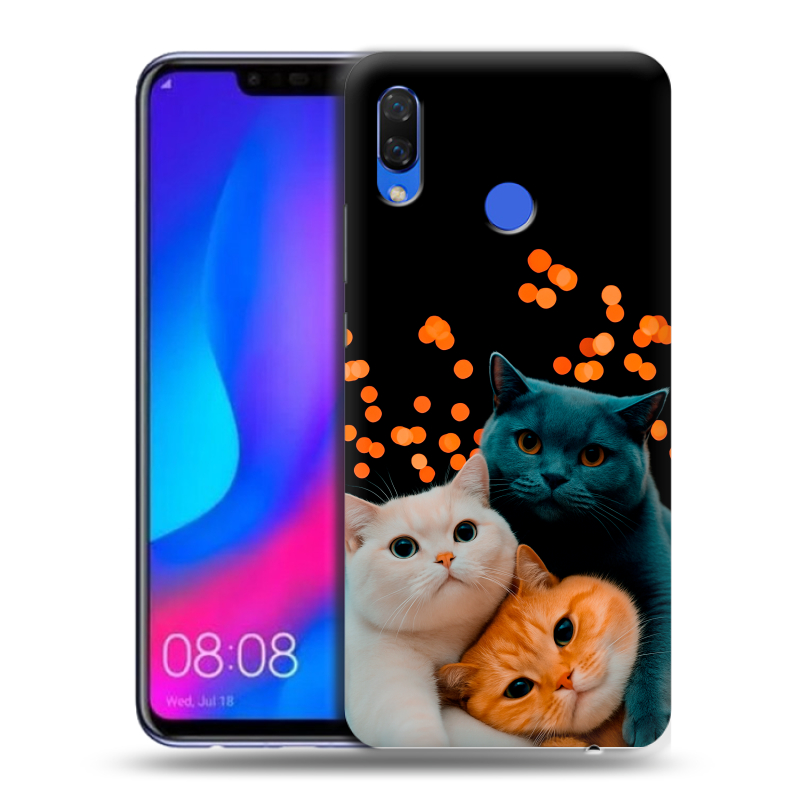 Пластиковый чехол на Huawei Nova 3 с принтом Кошки Пластиковый чехол на Huawei Nova 3 с принтом Кошки