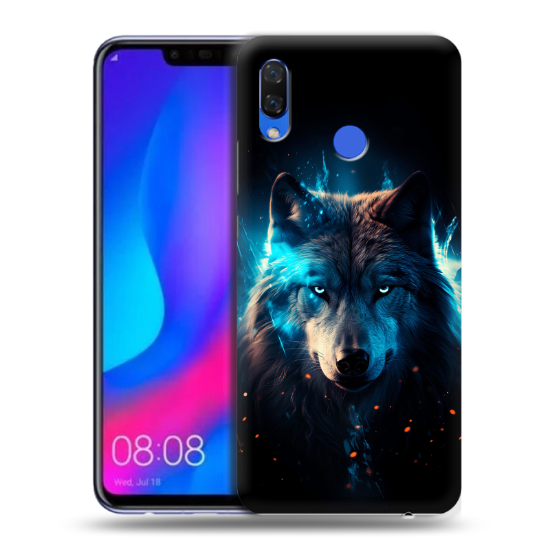 Пластиковый чехол на Huawei Nova 3 с принтом Волк ночной Пластиковый чехол на Huawei Nova 3 с принтом Волк ночной