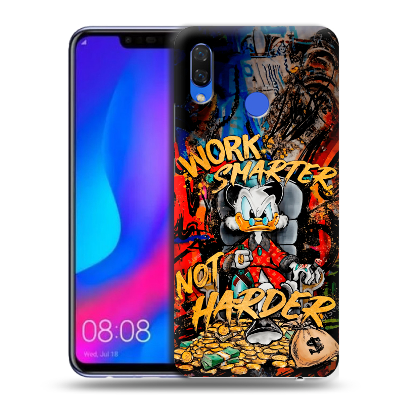 Пластиковый чехол на Huawei Nova 3 с принтом Дональд Дак Деньги Пластиковый чехол на Huawei Nova 3 с принтом Дональд Дак Деньги