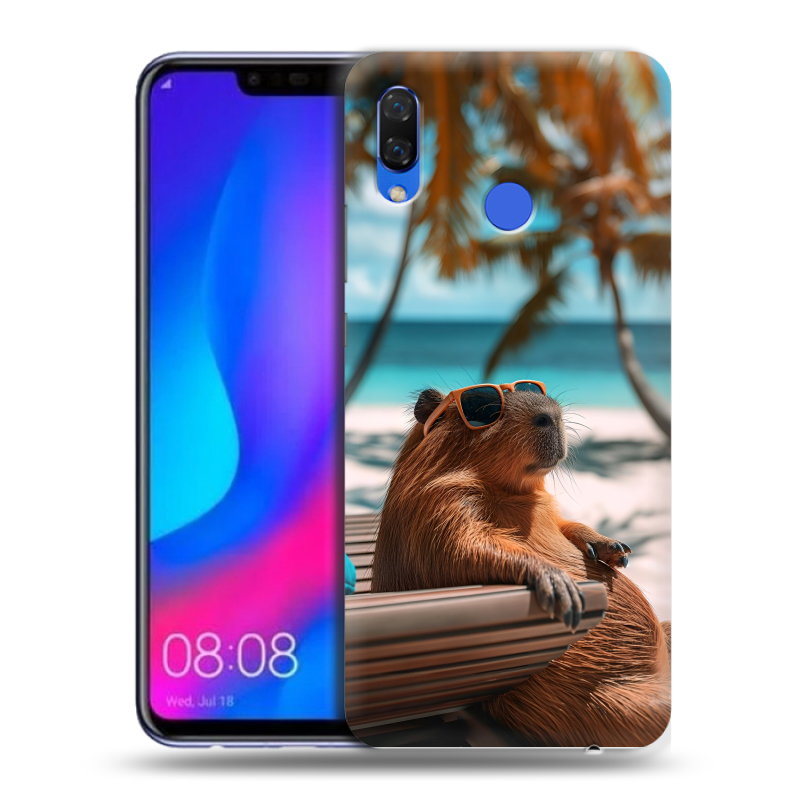 Пластиковый чехол на Huawei Nova 3 с принтом Капибара Пластиковый чехол на Huawei Nova 3 с принтом Капибара