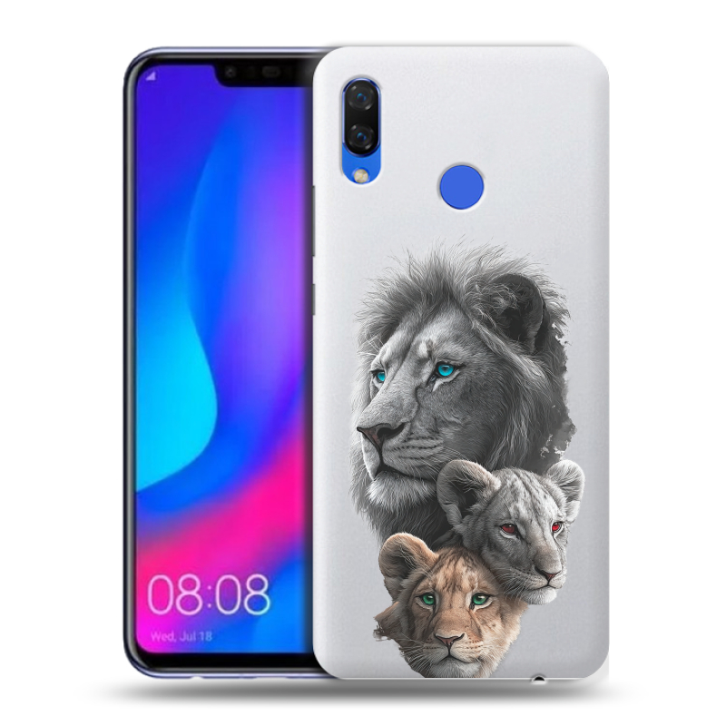 Пластиковый чехол на Huawei Nova 3 с принтом Львы Пластиковый чехол на Huawei Nova 3 с принтом Львы