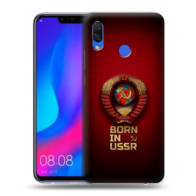 Пластиковый чехол на Huawei Nova 3 с принтом Флаг Герб СССР Пластиковый чехол на Huawei Nova 3 с принтом Флаг Герб СССР