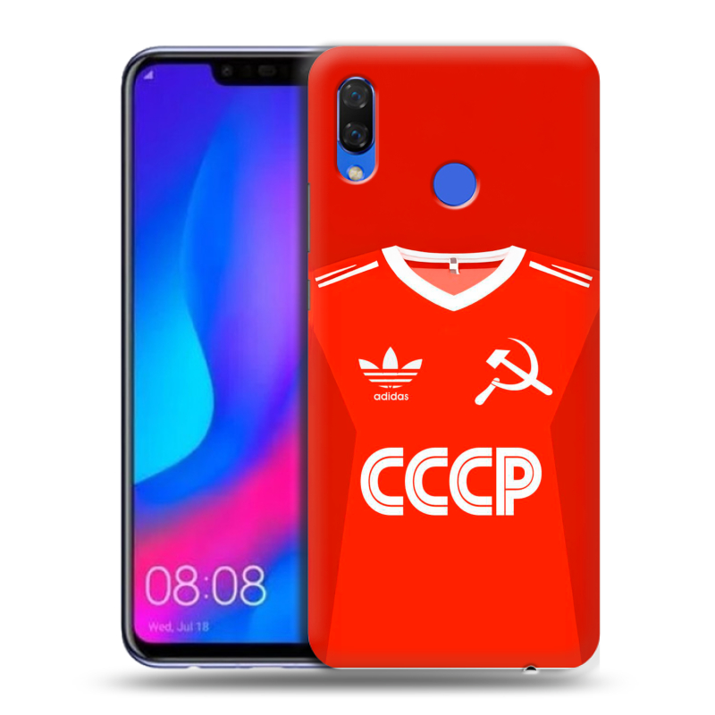 Пластиковый чехол на Huawei Nova 3 с принтом Флаг Герб СССР Пластиковый чехол на Huawei Nova 3 с принтом Флаг Герб СССР