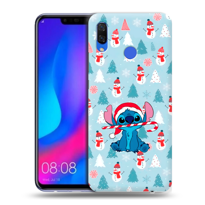 Пластиковый чехол на Huawei Nova 3 с принтом Стич Новый год Пластиковый чехол на Huawei Nova 3 с принтом Стич Новый год