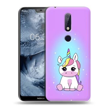 Силиконовый чехол на Nokia 6.1 Plus с принтом Единорог