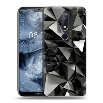 Силиконовый чехол на Nokia 6.1 Plus с принтом Черные кристаллы