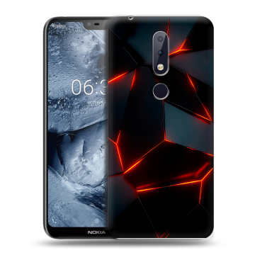 Силиконовый чехол на Nokia 6.1 Plus с принтом Яркие абстракции