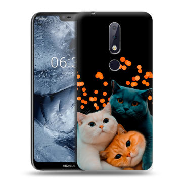 Силиконовый чехол на Nokia 6.1 Plus с принтом Кошки