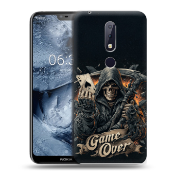 Силиконовый чехол на Nokia 6.1 Plus с принтом Скелет карты